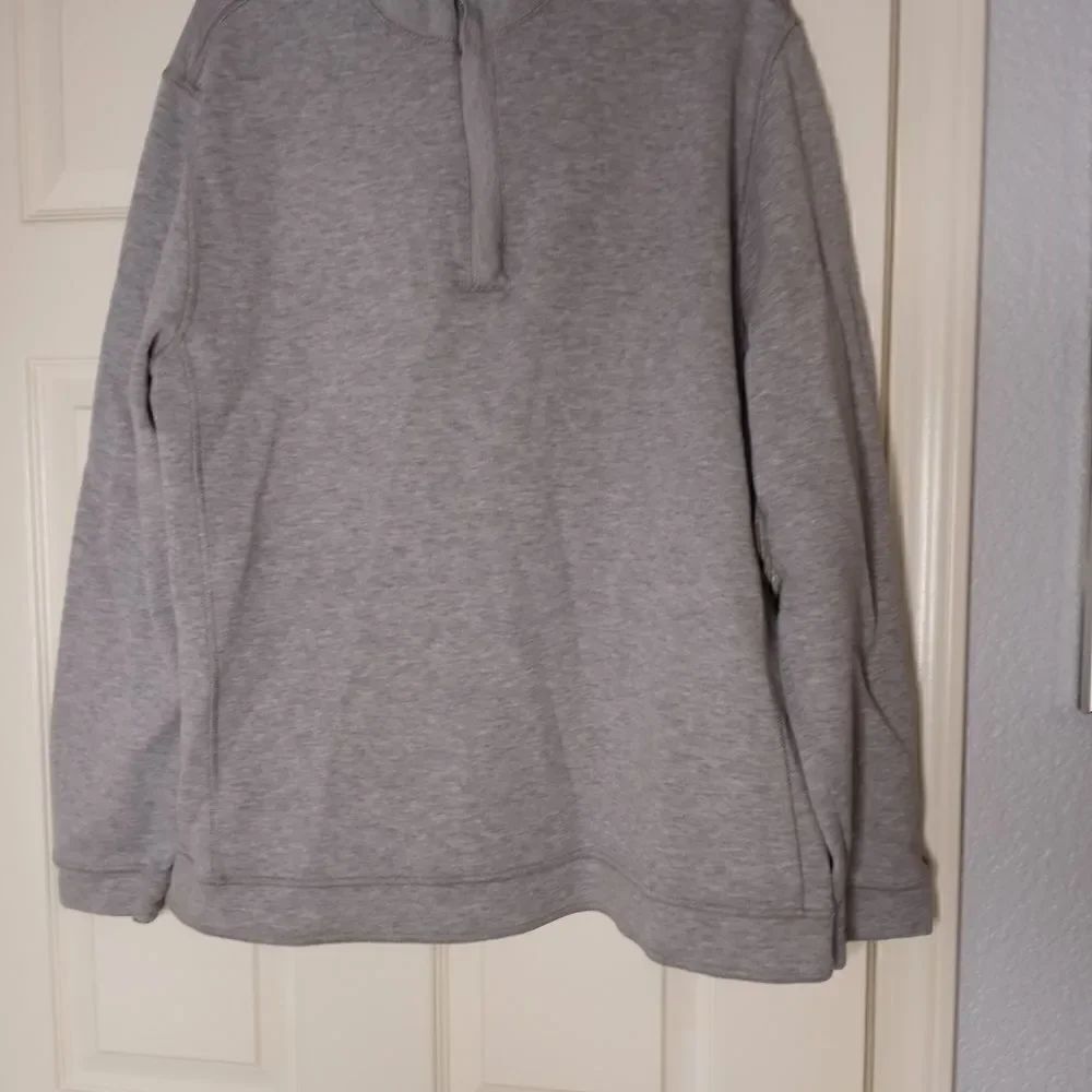 Claiborne XL 90% Pima Cotton Grey Longsleeves 1/4 Zipper Long Men's Sweater